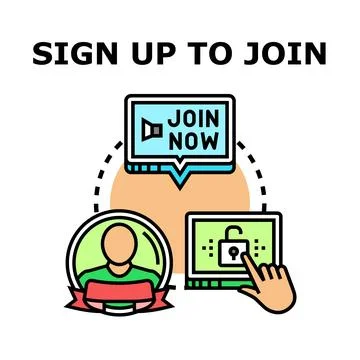 Online registration process for joining club or service Stock Illustration