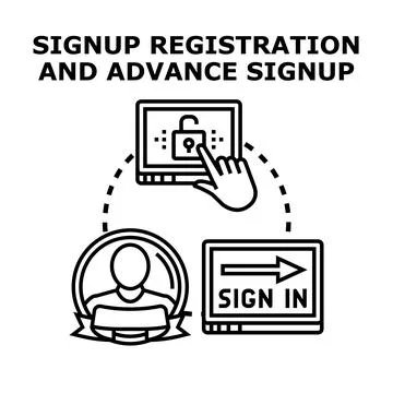 Online registration web account creation sign in concept イラスト素材