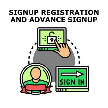 Online registration web account creation sign in concept 库存插图