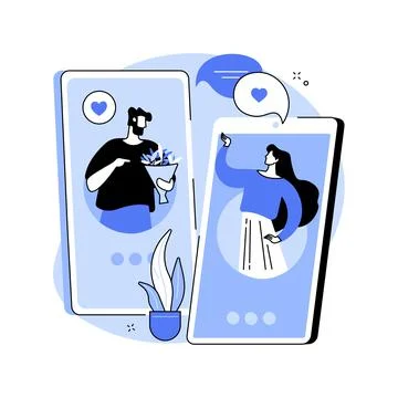 Online relationships abstract concept vector illustration. Stock Illustration