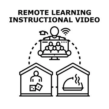 Online remote learning instructional video conference Stock Illustration