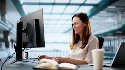 Online Remote Learning Webinar Or Interview Stock Footage 301829166