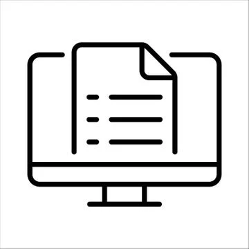 Online report. Home office. Vector icon. Stock Illustration