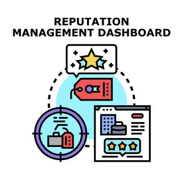 Online reputation management dashboard tracking customer feedback Stock Illustration