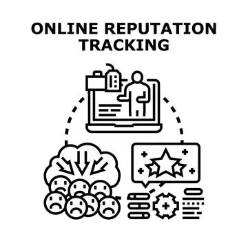 Online reputation tracking and management for business Stock Illustration