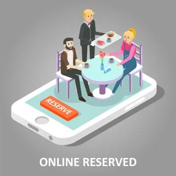 Online reserved table vector illustration Stock Illustration