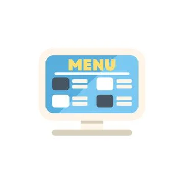 Online restaurant menu displaying on computer screen Stock-Illustration