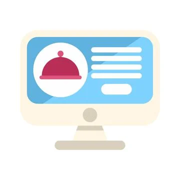 Online restaurant service concept on computer screen Stock-Illustration