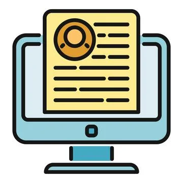 Online resume on computer screen for job recruitment Stock Illustration