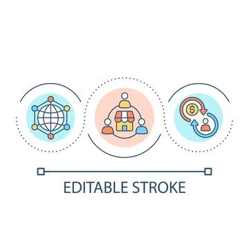 Online retail store loop concept icon Stock Illustration