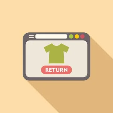 Online return cloth icon flat vector. Parcel product Stock Illustration