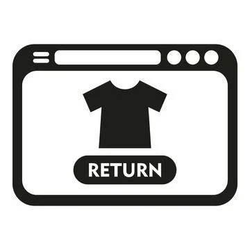 Online return cloth icon simple vector. Parcel product Illustration
