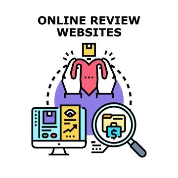 Online review concept for website user feedback Stock Illustration