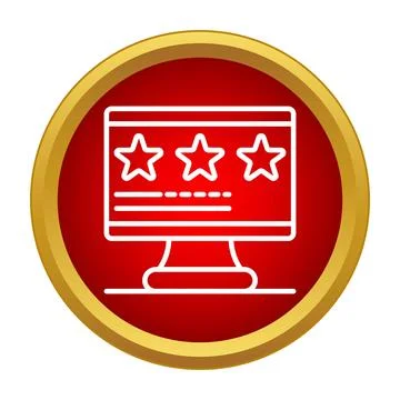 Online review system displaying three stars rating 스톡 일러스트