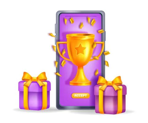 Online reward gift vector concept, loyalty program bonus prize Ilustración de archivo