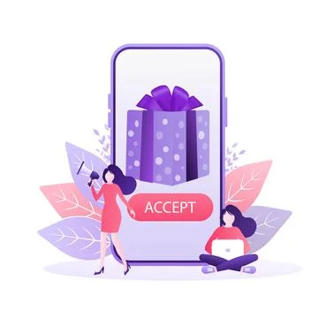 Online reward Vector flat design. Flat isometric vector illustration. Group of Stockillustratie