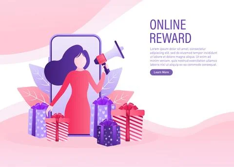 Online reward Vector flat design. Flat isometric vector illustration. Group of Stockillustratie