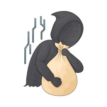 Online robbery illustration Stock Illustration