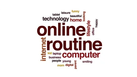 Online routine animated word cloud, text design animation. Stock Footage 80220393