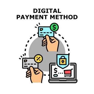 Online safe digital payment method e commerce concept Stock Illustration