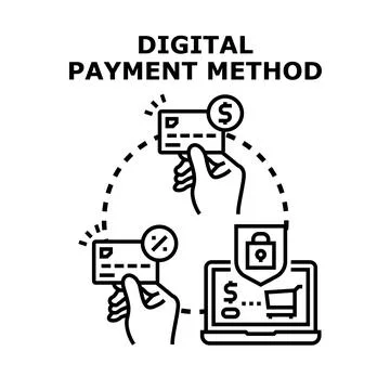 Online safe digital payment method e commerce concept Stock Illustration