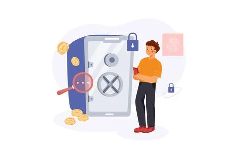 Online Safe Vault Stock Illustration