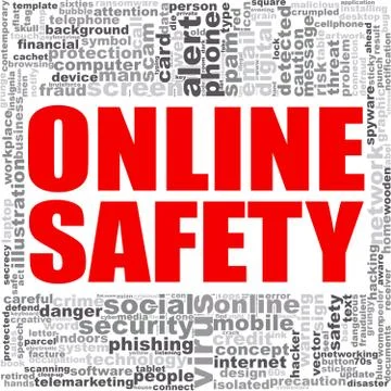 Online safety word cloud Stock Illustration