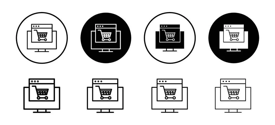 Online sales vector icon set collection. Online sales Outline flat Icon. Stock Illustration