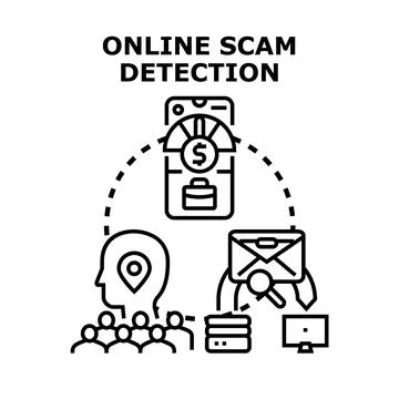 Online scam detection system protecting digital financial transactions Stock Illustration