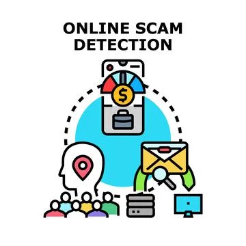 Online scam detection system protecting digital financial transactions Stock Illustration