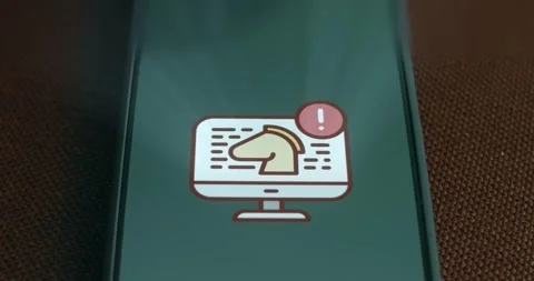 Online Scam Warning Icon Macro Close Up 스톡 동영상 310824157
