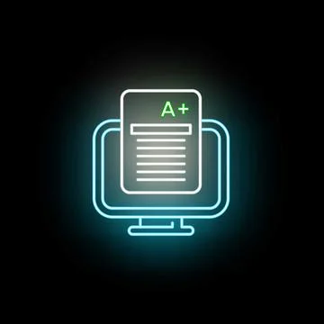 Online school education scoring high a plus grade Stock Illustration