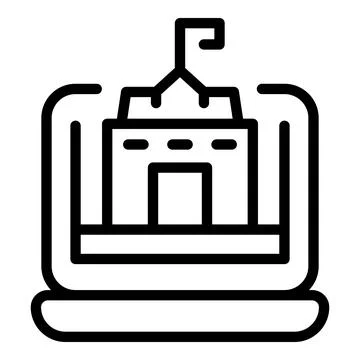Online school icon outline vector. Student course Stockillustratie