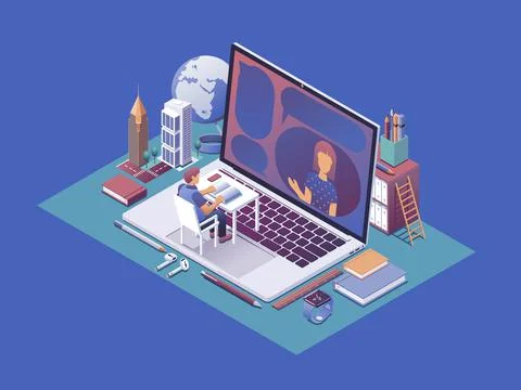 Online school Stock-Illustration