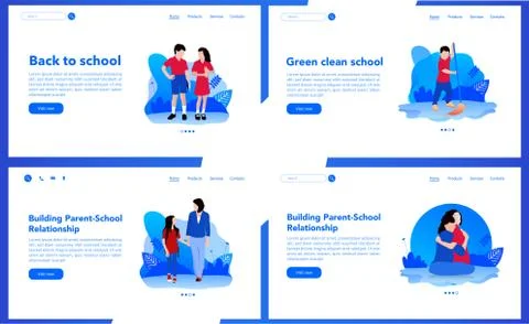 Online school or e-learning interface design Stock Illustration