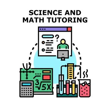 Online science and math tutoring education concept 스톡 일러스트