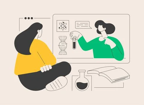 Online Science tutoring abstract concept vector illustration. Stock Illustration