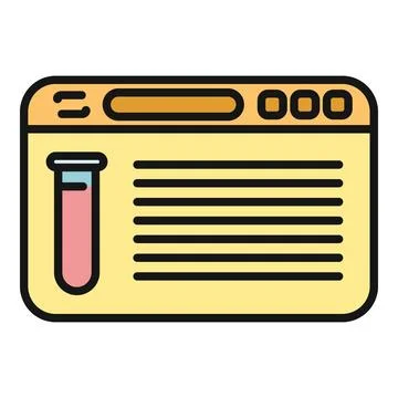 Online scientific experiment web browser test icon 스톡 일러스트