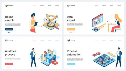Online search automation, analytics process, digital data research by expert イラスト素材