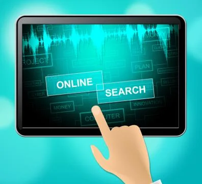 Online Search Means Gathering Data 3d Illustration Stockillustratie