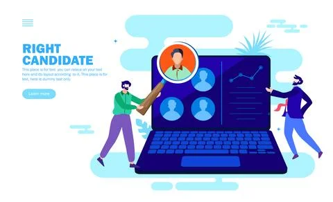 Online search for right candidate Illustrazione stock