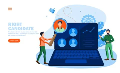 Online search for right candidate vector illustration concept Illustrazione stock