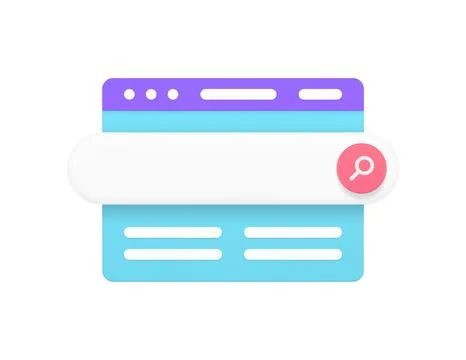 Online searching internet browser address tab global navigation 3d icon rea.. Illustrazione stock