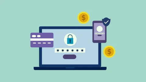 Online secure payment, Pay with app 2d Animation with Alpha Matte Stock Footage 335800703
