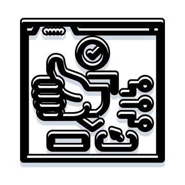 Online security approval and digital identity verification Stock Illustration