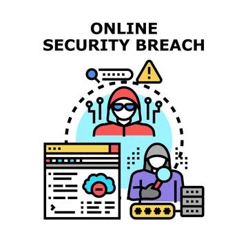 Online security breach concept flat vector Illustrazione stock