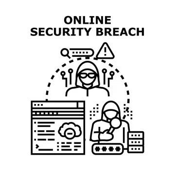 Online security breach concept flat vector イラスト素材