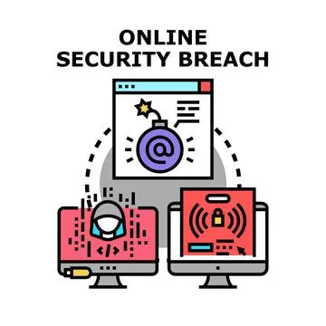 Online security breach concept threatening digital information Stock Illustration
