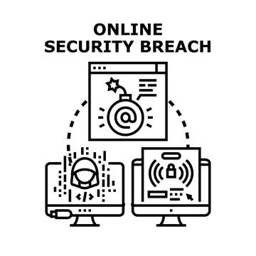 Online security breach concept threatening digital information Stock Illustration