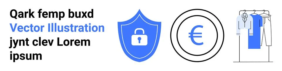 Online security, finance, retail, e-commerce, payment methods, data protectio Stock Illustration